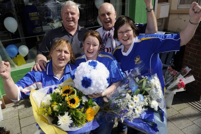 Christies Florist in Fawcett Road, Southsea, supporting the first Blue Day