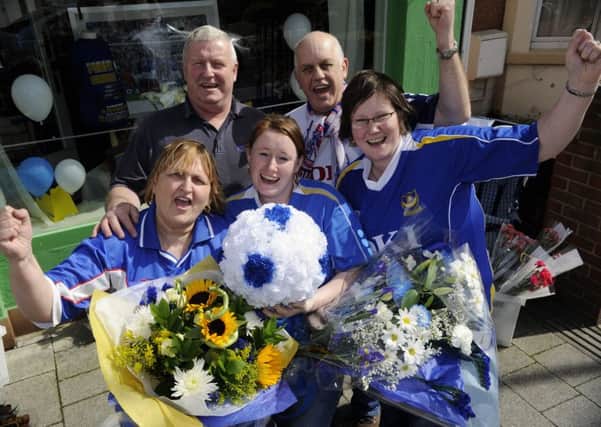 Christies Florist in Fawcett Road, Southsea, supporting the first Blue Day
