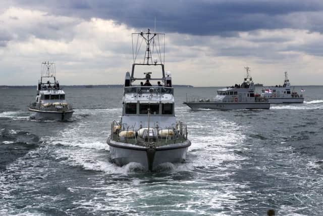 Some of the 14 P2000 naval ships and three coastal forces heritage trust vessels that took part in exercises in the Solent this week