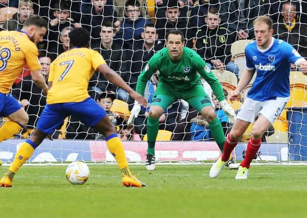 David Forde registered a 19th clean sheet at Mansfield yesterday Picture: Joe Pepler