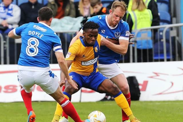 Defender Matt Clarke was lucky not to see red Picture: Joe Pepler