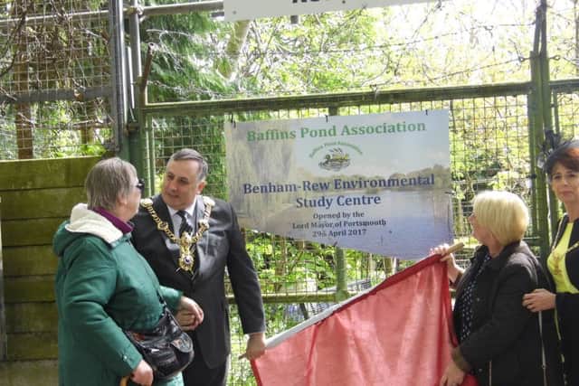 Lord mayor David Fuller with Hilary Langton and Sharon Hack