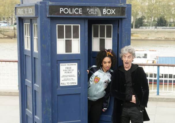 Doctor Who (Peter Capaldi) and Pearl Mackie as his new companion Bill Potts