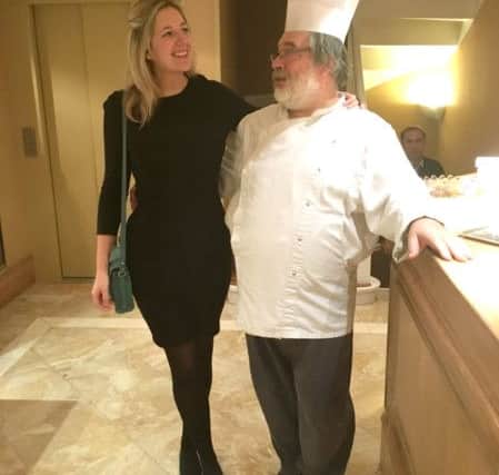 Elise with chef Alain Depoix at Le Logis de Brionne
