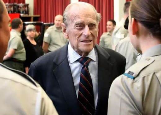 His Royal Highness, Prince Philip, Duke of Edinburgh talked to students at the Royal Marines School of Music last year. Picture: Iggy Roberts
