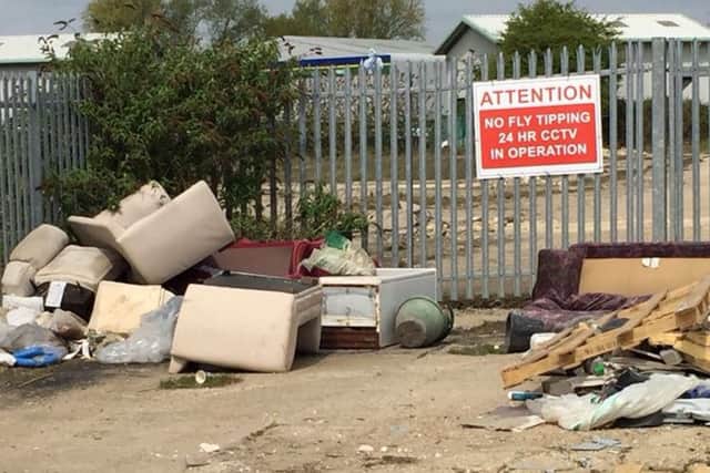 Fly-tipping in Airport Service Road Picture: Steve Aston