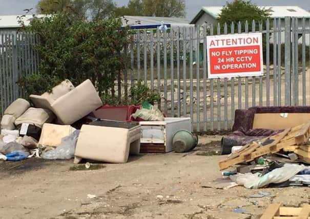 Fly-tipping in Airport Service Road Picture: Steve Aston