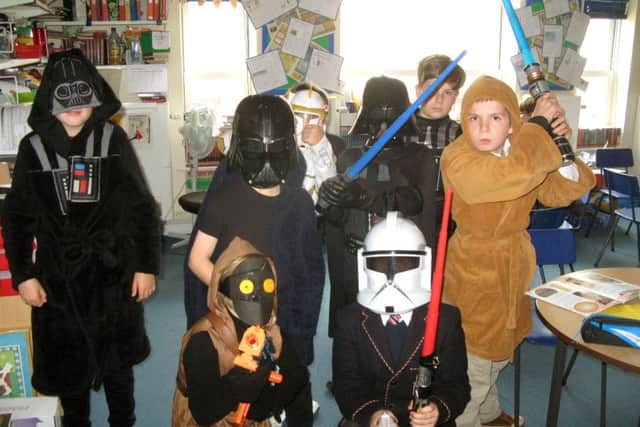 Youngsters at Mayville School in Portsmouth dressed up for World Star Wars Day today