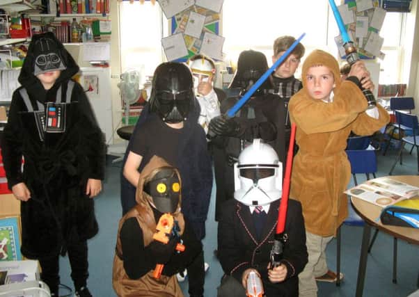 Youngsters at Mayville School in Portsmouth dressed up for World Star Wars Day today
