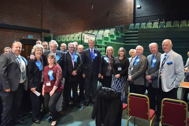 Fareham Conservatives at the Fareham count for the Hampshire County Council 2017 elections PPP-170505-032623001