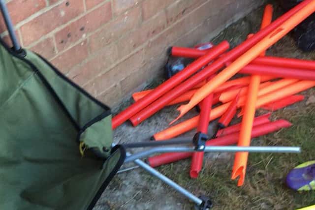 Some of the damage done to the equipment at Stubbington Youth FC