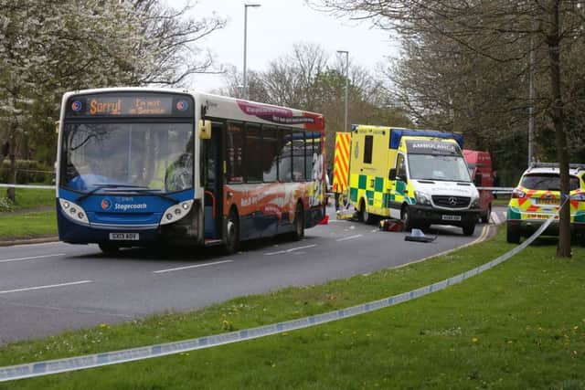 The aftermath of the bus accident in Copnor Road last April 

Picture: UKNIP