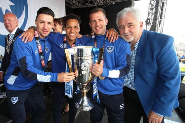 Iain McInnes, right, with Enda Stevens, Kyle Bennett and Michael Doyle. Picture: Joe Pepler