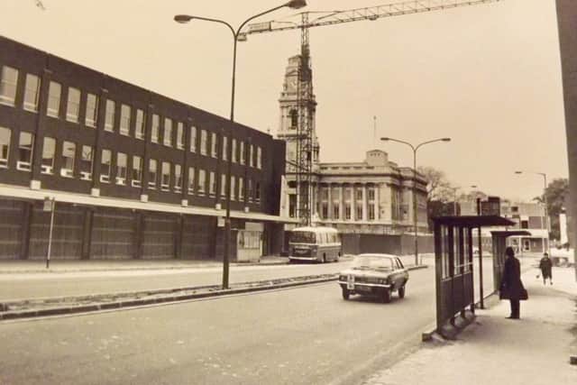 THEN: Isambard Brunel Road in its early days dominated by the Guildhall.