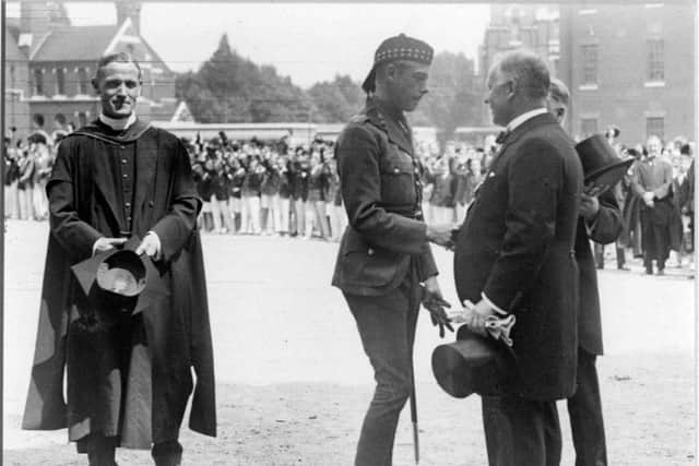 Handshake with HRH: The Prince of Wales visiting Portsmouth Grammar School in 1928