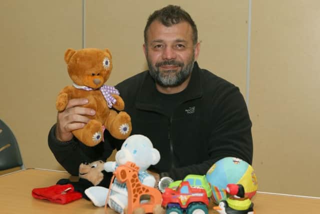 Syrian Santa, Rami Adham, talking about his journey at John Pounds Centre, Portsmouth. Picture: Habibur Rahman.