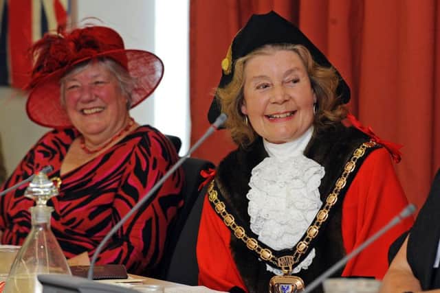 Outgoing mayor Cllr Faith Ponsonby (left) with the new Mayor of Havant, Cllr Elaine Shimbart Picture: Malcolm Wells (170510-7320)