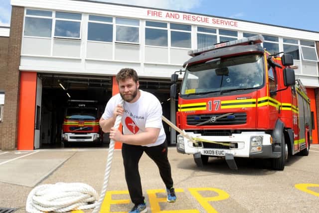 11/5/2017 (TC)

Fareham Fire Station is holding their Open Day on Saturday 27th May. Strongman Jacob Fast (24) will be pulling one of their fire engines for 30 metres on the day.

Picture: Sarah Standing (170595-7501) PPP-171105-141514001