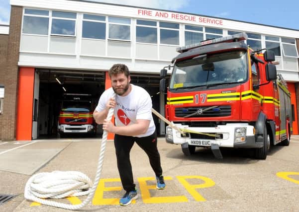 11/5/2017 (TC)

Fareham Fire Station is holding their Open Day on Saturday 27th May. Strongman Jacob Fast (24) will be pulling one of their fire engines for 30 metres on the day.

Picture: Sarah Standing (170595-7501) PPP-171105-141514001