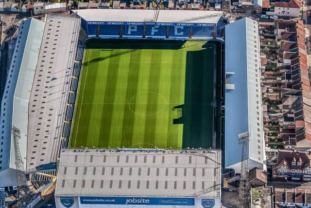 An aerial shot of Fratton Park. Picture: Shaun Roster