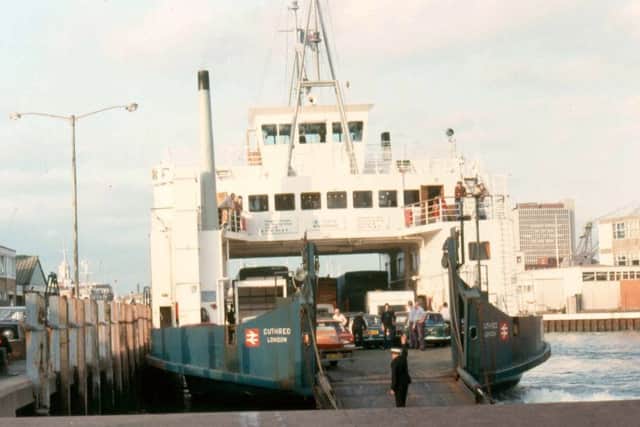 The Isle of Wight car ferry slipway when based off East Street, Old Portsmouth.