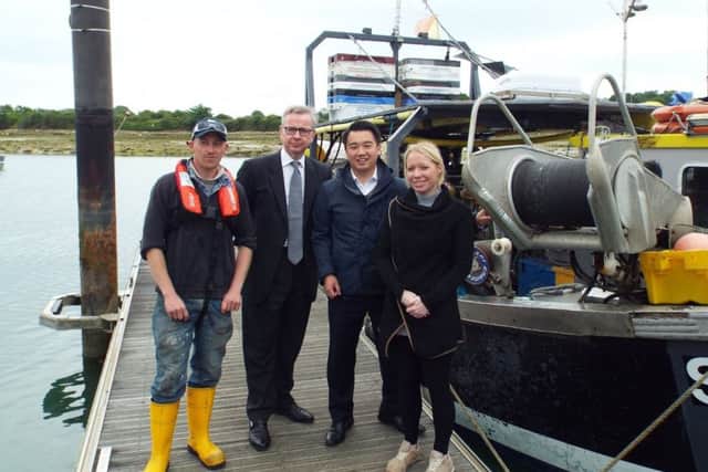 Havant MP candidate Alan Mak alongside former Education Secretary Michael Gove and owners of Fresh From The Boat Peter and Chantelle Williams