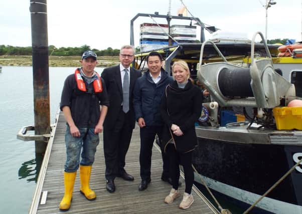 Havant MP candidate Alan Mak alongside former Education Secretary Michael Gove and owners of Fresh From The Boat Peter and Chantelle Williams