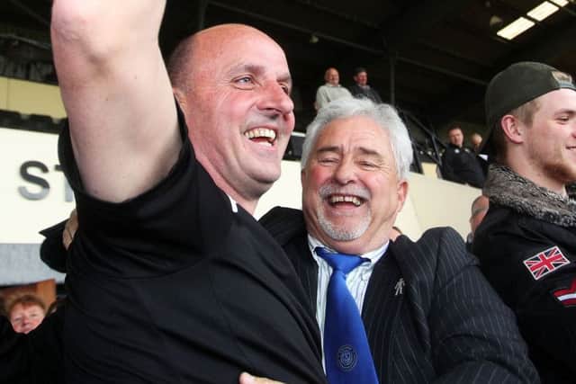 Pompey boss Paul Cook and chairman Iain McInnes. Picture: Joe Pepler