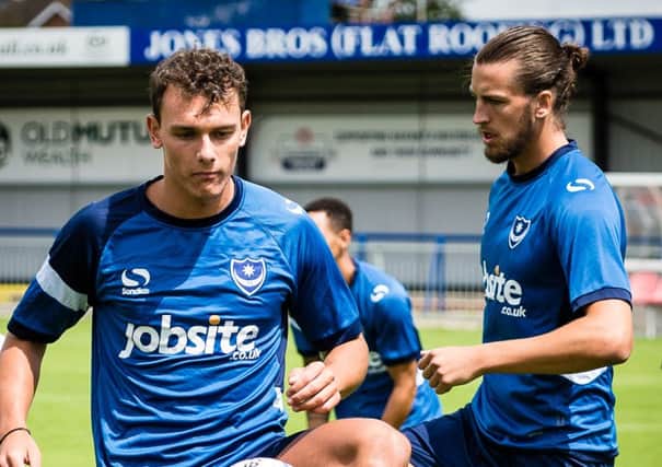 Kal Naismith, Christian Burgess. Pompey training at Westleigh Park. Tuesday, July 7, 2015. Picture: Colin Farmery PPP-150807-162054001