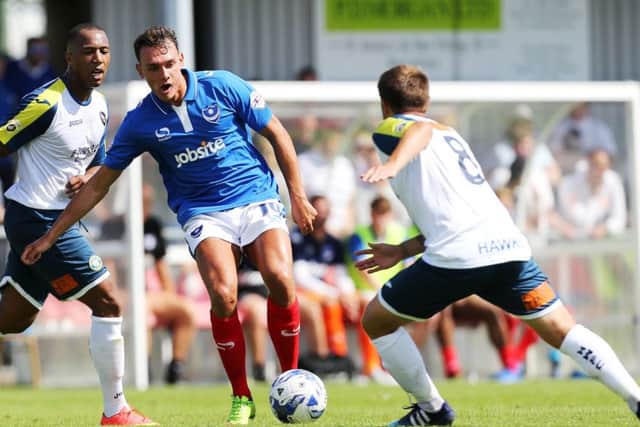 Kal Naismith in action for Pompey against the Hawks