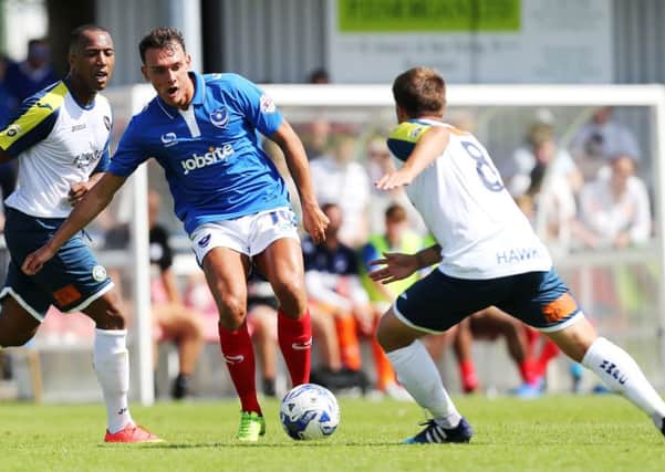 Kal Naismith in action for Pompey against the Hawks