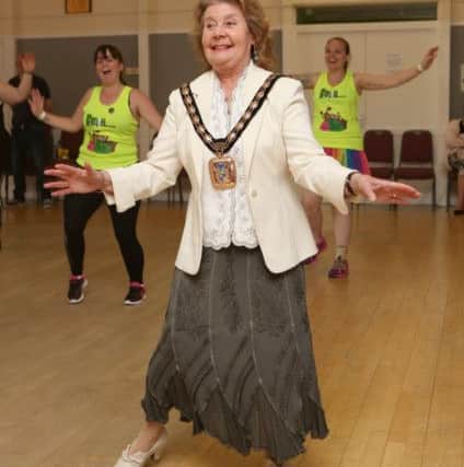 Mayor of Havant, Elaine Shimbart joining in the funk-a-thon.Picture: Habibur Rahman