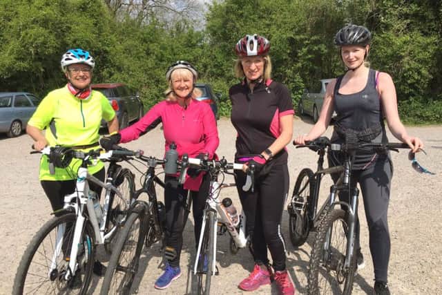 Sharon Nanson, Ruth Chaplin, Clare Chavasse and Alishia Le-Marechal preparing for Race the Sun