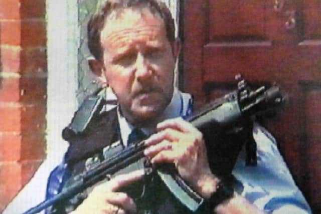 Patrick Lyons, 65, captured footage of the scene of the manhunt outside a Somers Town hom