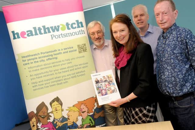 From left,chairman Graham Heaney, project manager Siobhain McCurrach, head of health and wellbeing partnerships for Learning Links Patrick Fowler and Roger Batterbury, vice-chairman of Healthwatch Portsmouth   Picture: Sarah Standing (170467-5689)