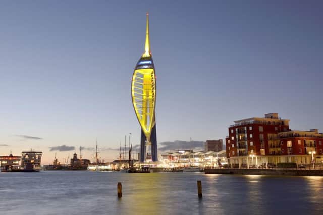 How the tower will look lit up yellow