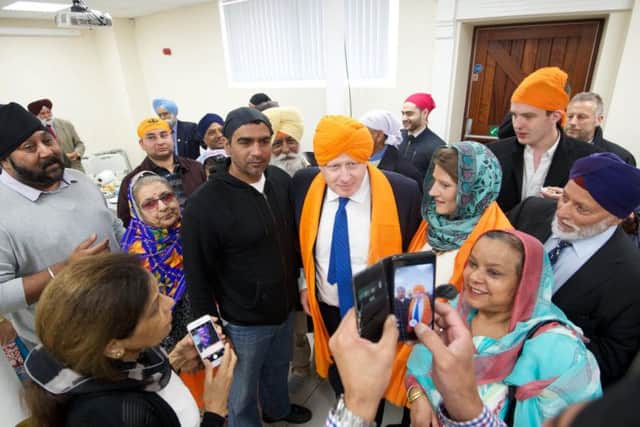 Boris Johnson at the Sikh temple