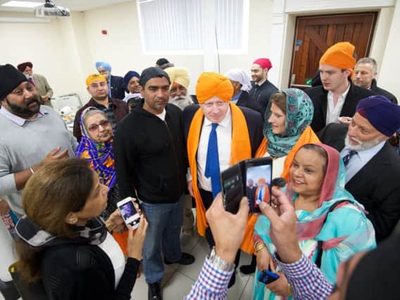 Boris Johnson at the Sikh temple