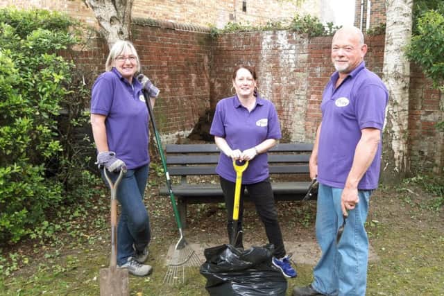 The three volunteers from Pfizer Havant