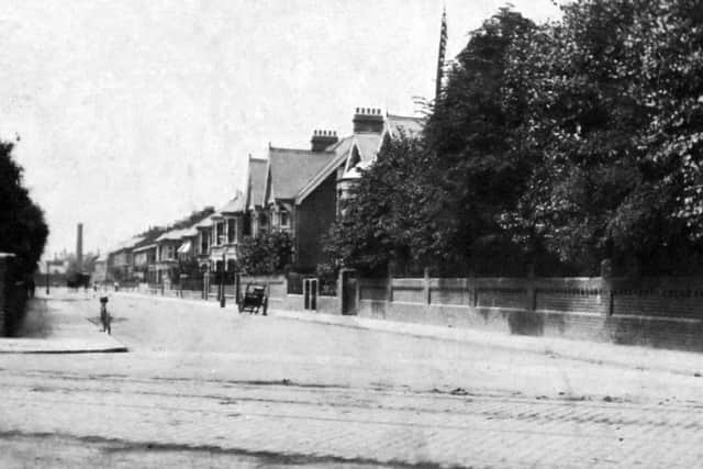 Not a car in sight, just a cycle and handcart. Looking along North End Avenue pre-1936.			                 Picture: Barry Cox collection