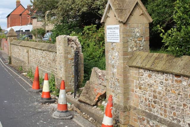 Damage to Havant Dissenters Cemetery