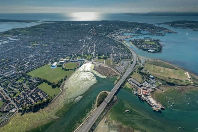 Looking south along the M275 towards Portsmouth and Southsea. Picture: Shaun Roster