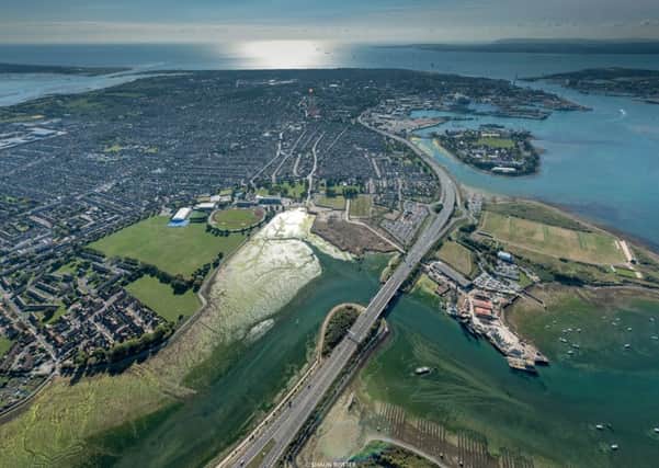 Looking south along the M275 towards Portsmouth and Southsea
. Picture: Shaun Roster