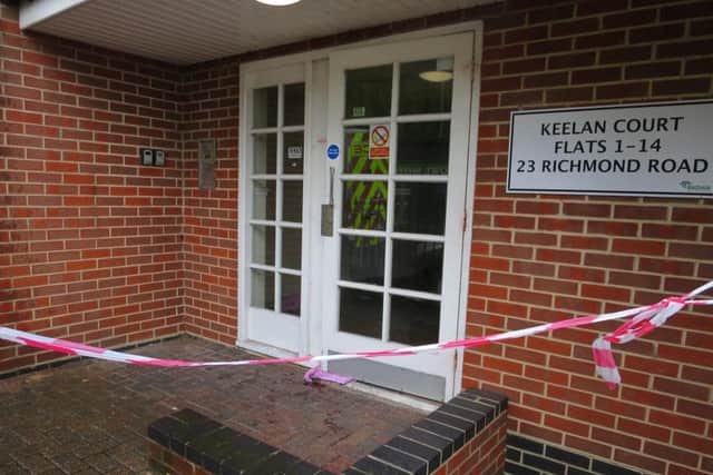 Police have cordoned off Keelan Court in Southsea