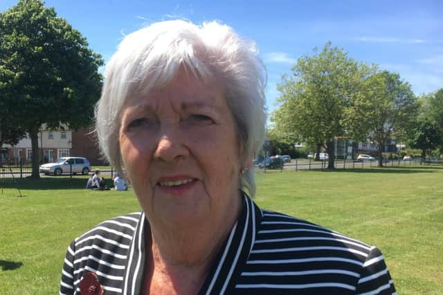 Ann Townsend after the ceremony, where she honoured her son Neil Grose
