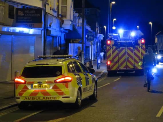 Firefighters at Highland Road, in Southsea, after a toaster set alight
