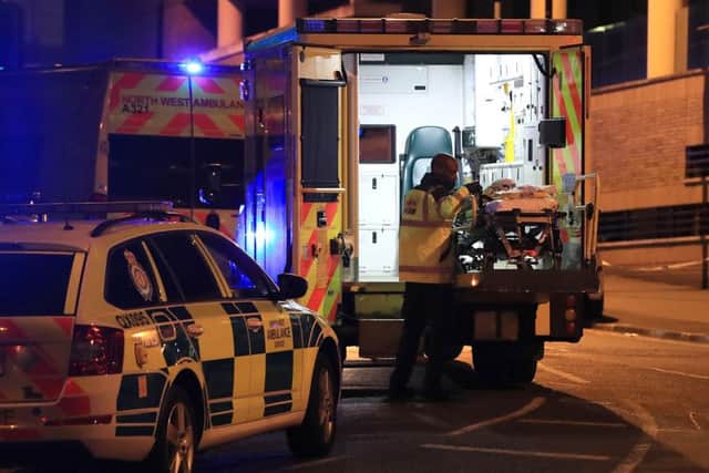 Ambulance crews at the scene