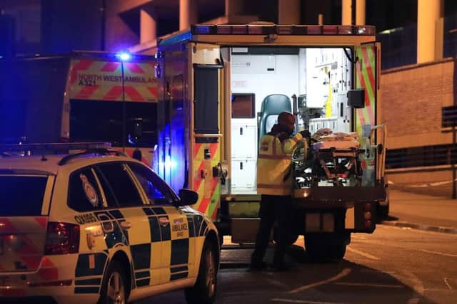 Paramedic crews in Manchester after the bombing. Picture: PA