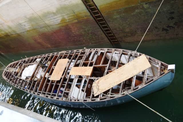Lively Lady inside the International Boatbuilding Training College