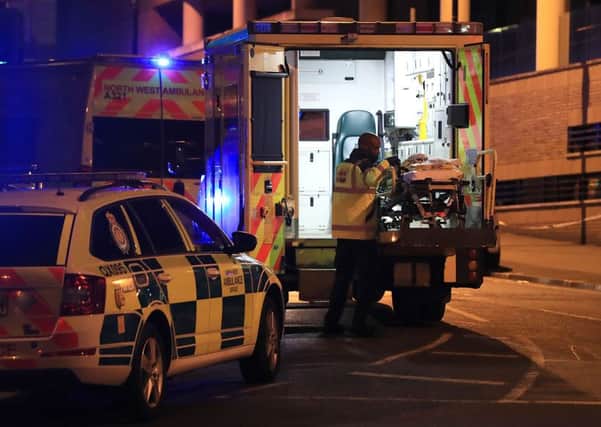 Emergency services at Manchester Aren. Picture: PA